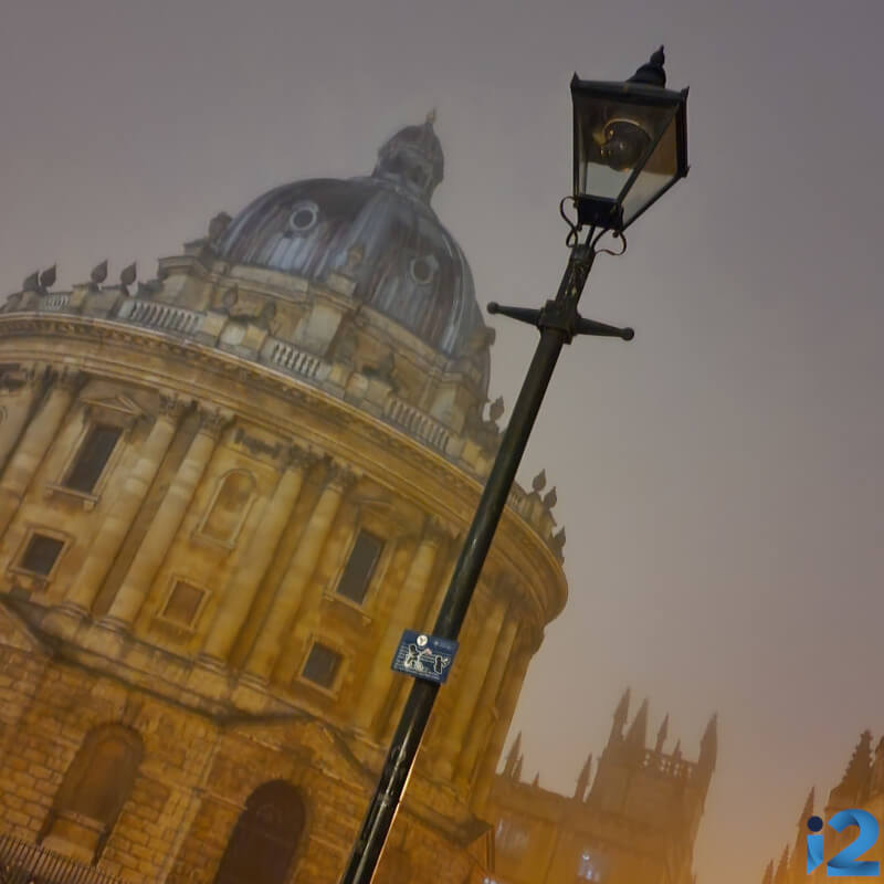 CCTV installed in a street light at Oxford University.