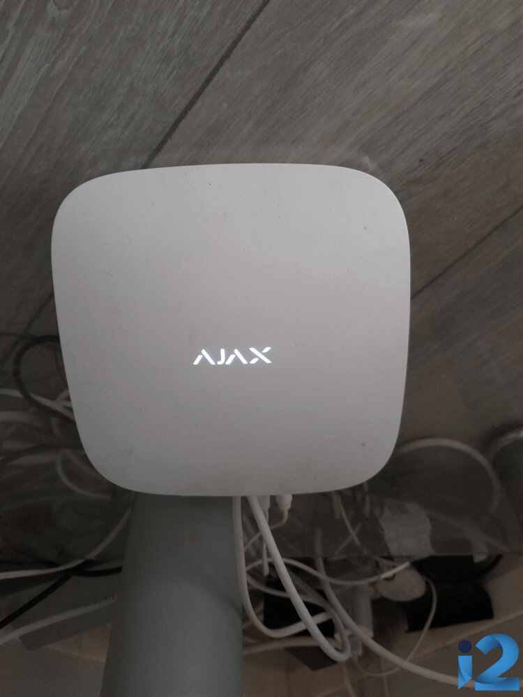 Ajax Hub 2 with SIM card installed.