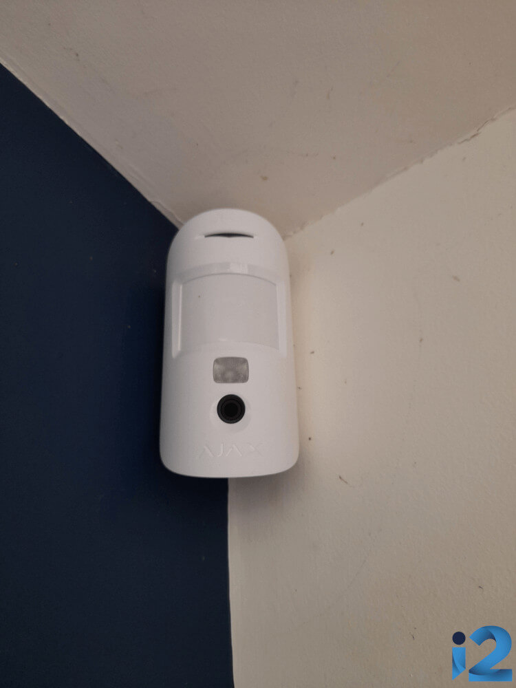Ajax MotionCam installed in a UK kitchen.