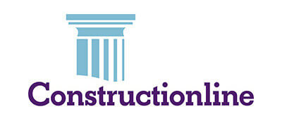 A Constructionline logo used in the i2 website footer.